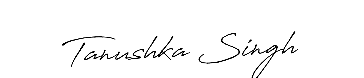 Create a beautiful signature design for name Tanushka Singh. With this signature (Antro_Vectra_Bolder) fonts, you can make a handwritten signature for free. Tanushka Singh signature style 7 images and pictures png