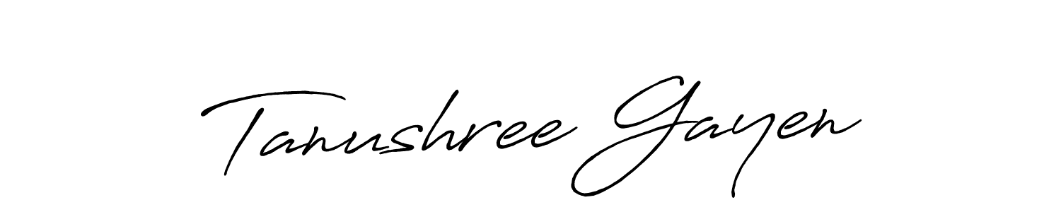 How to make Tanushree Gayen signature? Antro_Vectra_Bolder is a professional autograph style. Create handwritten signature for Tanushree Gayen name. Tanushree Gayen signature style 7 images and pictures png