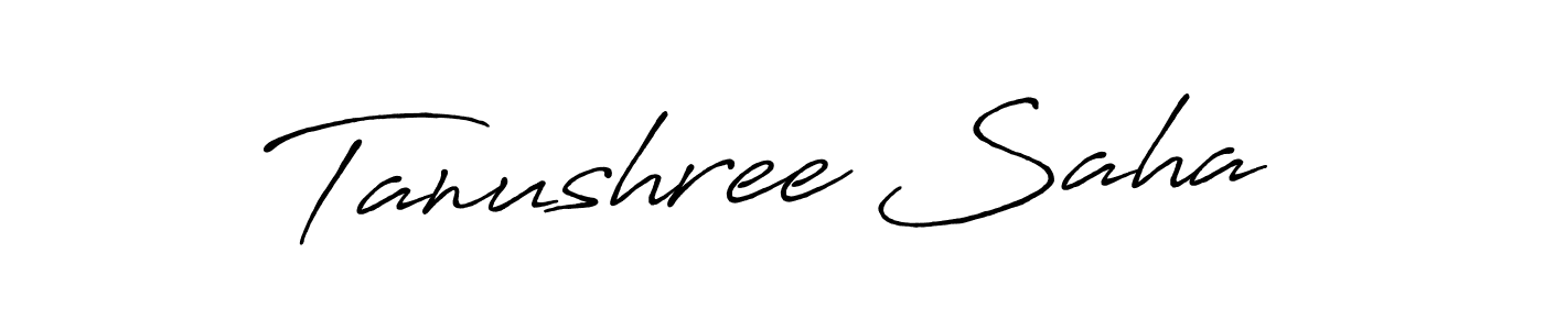 Make a beautiful signature design for name Tanushree Saha. With this signature (Antro_Vectra_Bolder) style, you can create a handwritten signature for free. Tanushree Saha signature style 7 images and pictures png