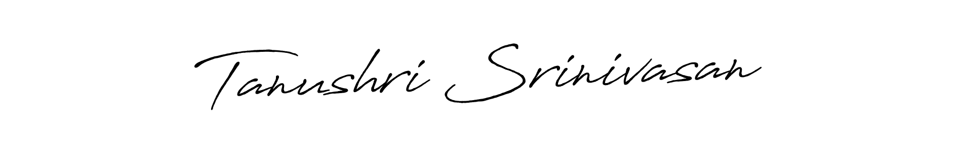 Create a beautiful signature design for name Tanushri Srinivasan. With this signature (Antro_Vectra_Bolder) fonts, you can make a handwritten signature for free. Tanushri Srinivasan signature style 7 images and pictures png