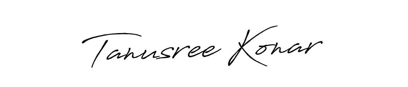 How to make Tanusree Konar signature? Antro_Vectra_Bolder is a professional autograph style. Create handwritten signature for Tanusree Konar name. Tanusree Konar signature style 7 images and pictures png
