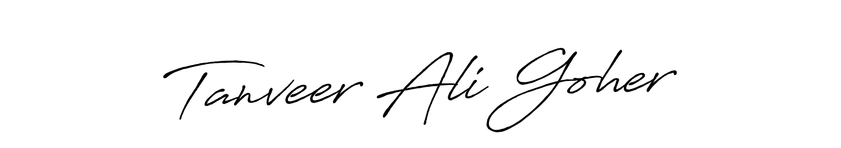 How to Draw Tanveer Ali Goher signature style? Antro_Vectra_Bolder is a latest design signature styles for name Tanveer Ali Goher. Tanveer Ali Goher signature style 7 images and pictures png