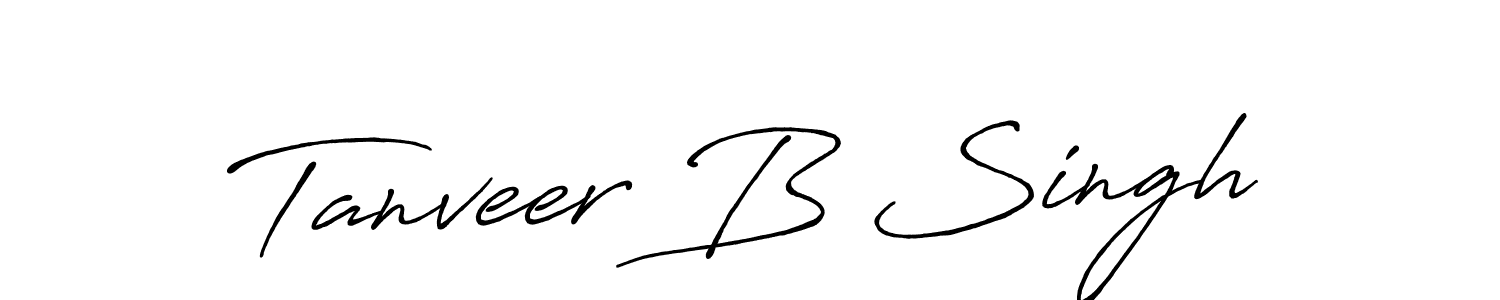 Create a beautiful signature design for name Tanveer B Singh. With this signature (Antro_Vectra_Bolder) fonts, you can make a handwritten signature for free. Tanveer B Singh signature style 7 images and pictures png