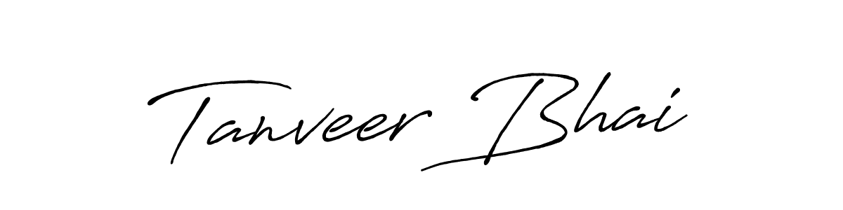 Make a beautiful signature design for name Tanveer Bhai. With this signature (Antro_Vectra_Bolder) style, you can create a handwritten signature for free. Tanveer Bhai signature style 7 images and pictures png