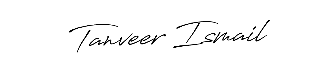 The best way (Antro_Vectra_Bolder) to make a short signature is to pick only two or three words in your name. The name Tanveer Ismail include a total of six letters. For converting this name. Tanveer Ismail signature style 7 images and pictures png