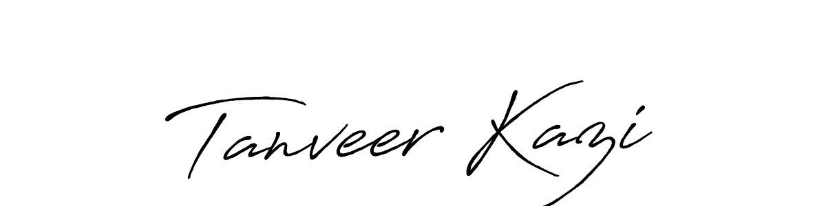 Make a beautiful signature design for name Tanveer Kazi. With this signature (Antro_Vectra_Bolder) style, you can create a handwritten signature for free. Tanveer Kazi signature style 7 images and pictures png