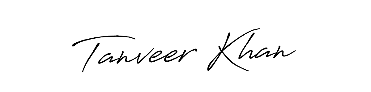 Design your own signature with our free online signature maker. With this signature software, you can create a handwritten (Antro_Vectra_Bolder) signature for name Tanveer Khan. Tanveer Khan signature style 7 images and pictures png