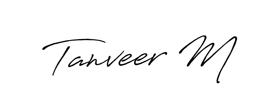 Create a beautiful signature design for name Tanveer M. With this signature (Antro_Vectra_Bolder) fonts, you can make a handwritten signature for free. Tanveer M signature style 7 images and pictures png