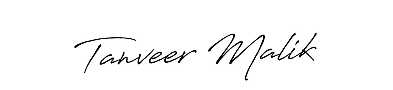 How to make Tanveer Malik name signature. Use Antro_Vectra_Bolder style for creating short signs online. This is the latest handwritten sign. Tanveer Malik signature style 7 images and pictures png