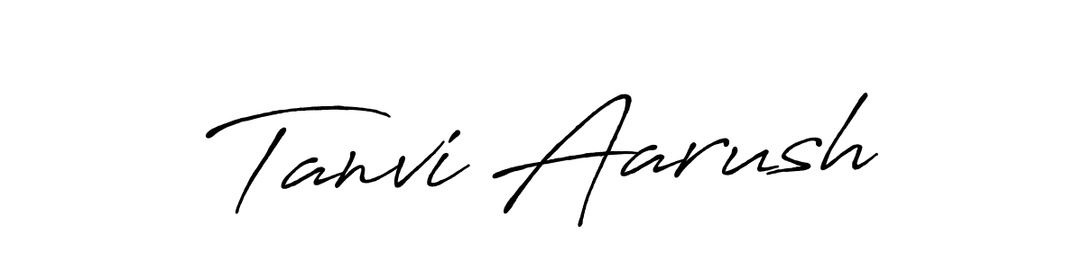 Make a beautiful signature design for name Tanvi Aarush. With this signature (Antro_Vectra_Bolder) style, you can create a handwritten signature for free. Tanvi Aarush signature style 7 images and pictures png
