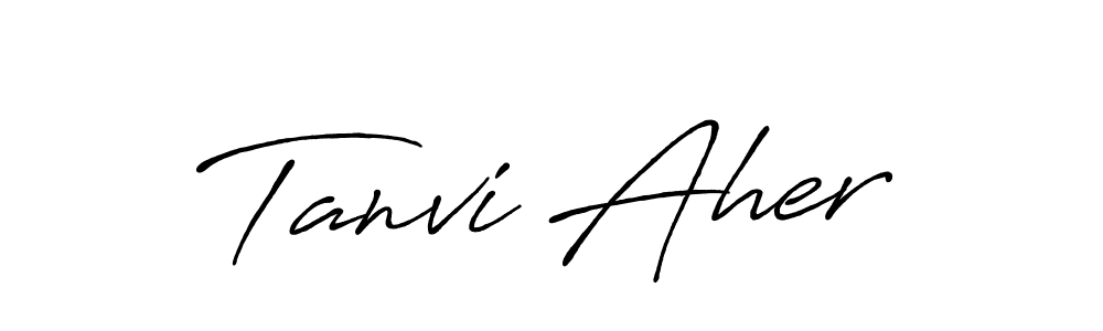 Create a beautiful signature design for name Tanvi Aher. With this signature (Antro_Vectra_Bolder) fonts, you can make a handwritten signature for free. Tanvi Aher signature style 7 images and pictures png