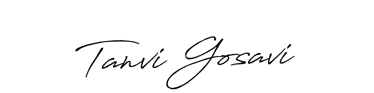 Create a beautiful signature design for name Tanvi Gosavi. With this signature (Antro_Vectra_Bolder) fonts, you can make a handwritten signature for free. Tanvi Gosavi signature style 7 images and pictures png