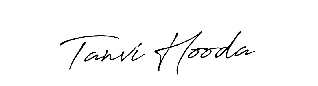 How to make Tanvi Hooda name signature. Use Antro_Vectra_Bolder style for creating short signs online. This is the latest handwritten sign. Tanvi Hooda signature style 7 images and pictures png