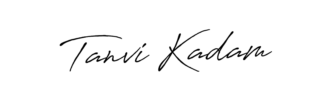 How to make Tanvi Kadam name signature. Use Antro_Vectra_Bolder style for creating short signs online. This is the latest handwritten sign. Tanvi Kadam signature style 7 images and pictures png