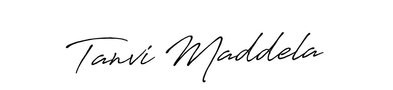 You should practise on your own different ways (Antro_Vectra_Bolder) to write your name (Tanvi Maddela) in signature. don't let someone else do it for you. Tanvi Maddela signature style 7 images and pictures png