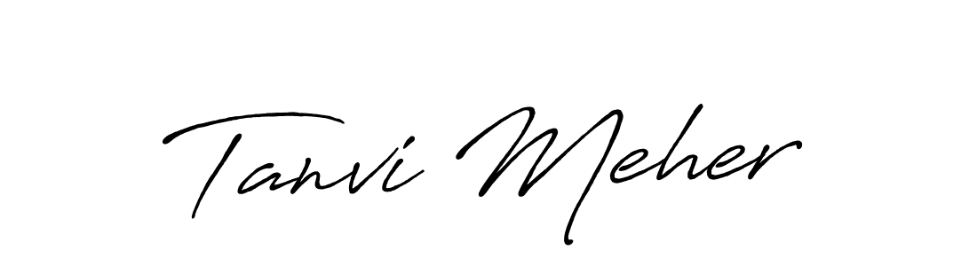 Make a beautiful signature design for name Tanvi Meher. With this signature (Antro_Vectra_Bolder) style, you can create a handwritten signature for free. Tanvi Meher signature style 7 images and pictures png