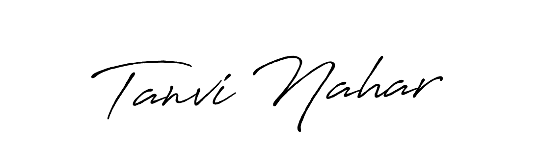 How to make Tanvi Nahar name signature. Use Antro_Vectra_Bolder style for creating short signs online. This is the latest handwritten sign. Tanvi Nahar signature style 7 images and pictures png