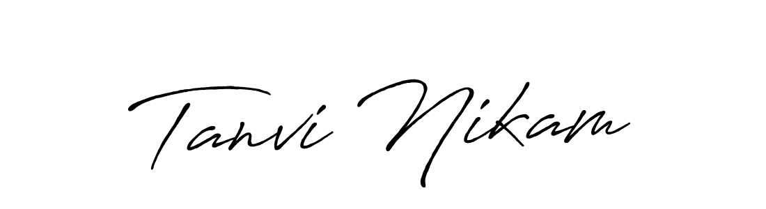 Use a signature maker to create a handwritten signature online. With this signature software, you can design (Antro_Vectra_Bolder) your own signature for name Tanvi Nikam. Tanvi Nikam signature style 7 images and pictures png