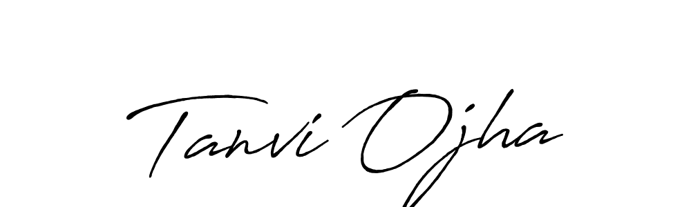 Create a beautiful signature design for name Tanvi Ojha. With this signature (Antro_Vectra_Bolder) fonts, you can make a handwritten signature for free. Tanvi Ojha signature style 7 images and pictures png