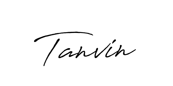 Use a signature maker to create a handwritten signature online. With this signature software, you can design (Antro_Vectra_Bolder) your own signature for name Tanvin. Tanvin signature style 7 images and pictures png