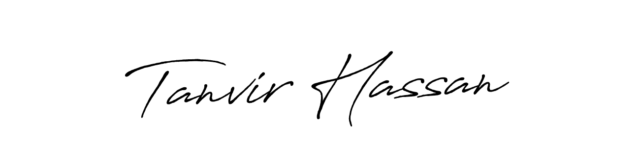 How to make Tanvir Hassan name signature. Use Antro_Vectra_Bolder style for creating short signs online. This is the latest handwritten sign. Tanvir Hassan signature style 7 images and pictures png