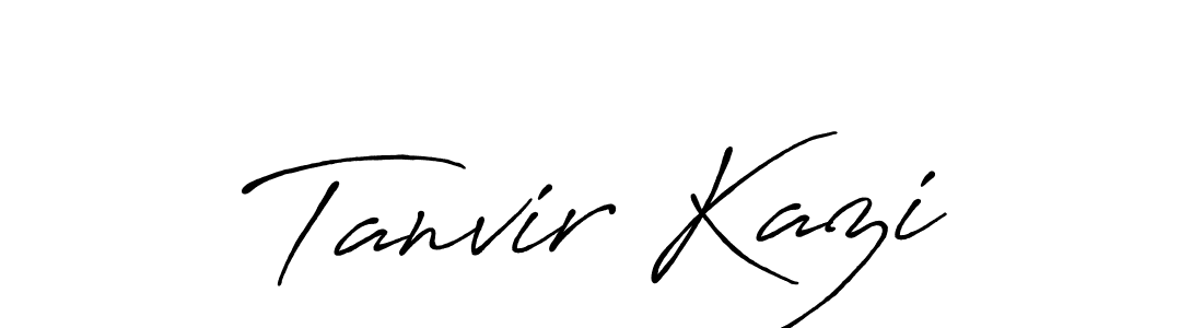 How to make Tanvir Kazi name signature. Use Antro_Vectra_Bolder style for creating short signs online. This is the latest handwritten sign. Tanvir Kazi signature style 7 images and pictures png