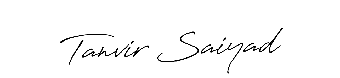 How to make Tanvir Saiyad name signature. Use Antro_Vectra_Bolder style for creating short signs online. This is the latest handwritten sign. Tanvir Saiyad signature style 7 images and pictures png