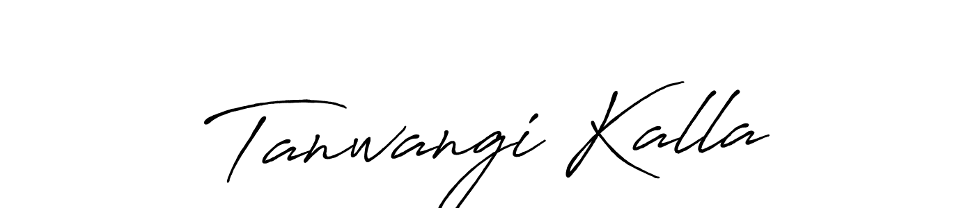How to make Tanwangi Kalla name signature. Use Antro_Vectra_Bolder style for creating short signs online. This is the latest handwritten sign. Tanwangi Kalla signature style 7 images and pictures png