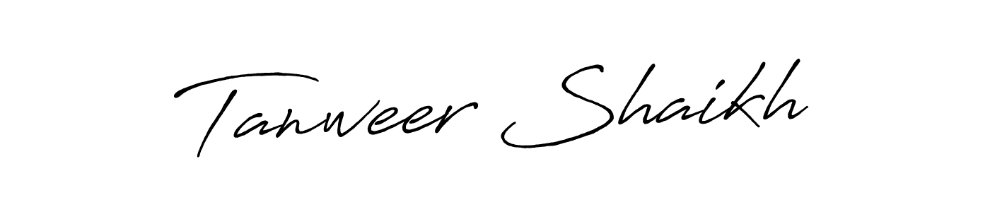 Use a signature maker to create a handwritten signature online. With this signature software, you can design (Antro_Vectra_Bolder) your own signature for name Tanweer Shaikh. Tanweer Shaikh signature style 7 images and pictures png