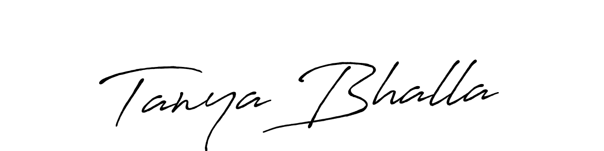 How to make Tanya Bhalla name signature. Use Antro_Vectra_Bolder style for creating short signs online. This is the latest handwritten sign. Tanya Bhalla signature style 7 images and pictures png