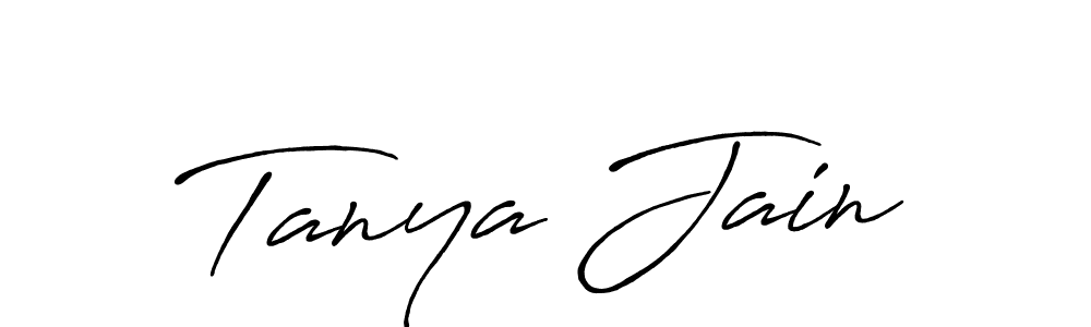 How to make Tanya Jain name signature. Use Antro_Vectra_Bolder style for creating short signs online. This is the latest handwritten sign. Tanya Jain signature style 7 images and pictures png