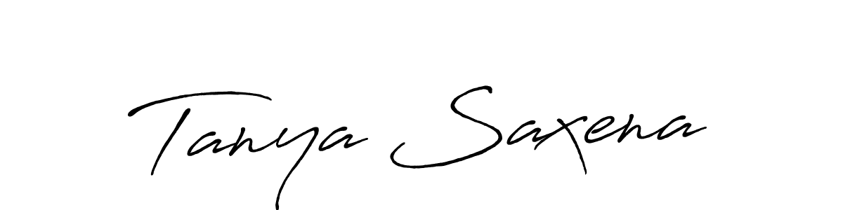 Create a beautiful signature design for name Tanya Saxena. With this signature (Antro_Vectra_Bolder) fonts, you can make a handwritten signature for free. Tanya Saxena signature style 7 images and pictures png