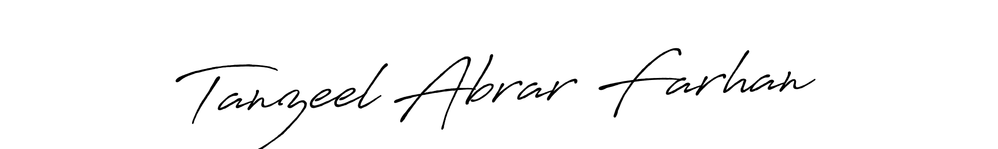 Create a beautiful signature design for name Tanzeel Abrar Farhan. With this signature (Antro_Vectra_Bolder) fonts, you can make a handwritten signature for free. Tanzeel Abrar Farhan signature style 7 images and pictures png