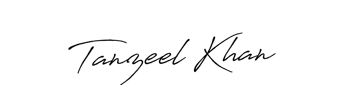 Also we have Tanzeel Khan name is the best signature style. Create professional handwritten signature collection using Antro_Vectra_Bolder autograph style. Tanzeel Khan signature style 7 images and pictures png