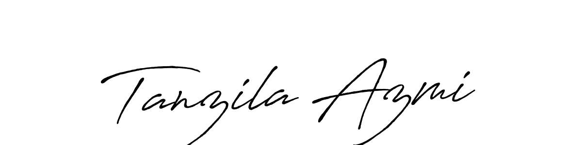 How to make Tanzila Azmi name signature. Use Antro_Vectra_Bolder style for creating short signs online. This is the latest handwritten sign. Tanzila Azmi signature style 7 images and pictures png