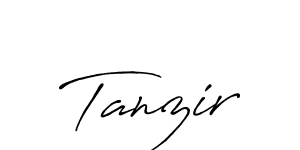 Use a signature maker to create a handwritten signature online. With this signature software, you can design (Antro_Vectra_Bolder) your own signature for name Tanzir. Tanzir signature style 7 images and pictures png