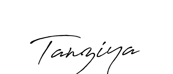 Use a signature maker to create a handwritten signature online. With this signature software, you can design (Antro_Vectra_Bolder) your own signature for name Tanziya. Tanziya signature style 7 images and pictures png