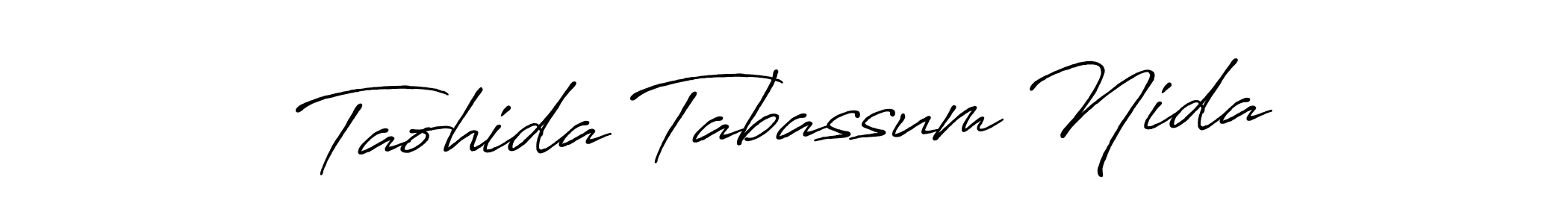 Make a beautiful signature design for name Taohida Tabassum Nida. With this signature (Antro_Vectra_Bolder) style, you can create a handwritten signature for free. Taohida Tabassum Nida signature style 7 images and pictures png
