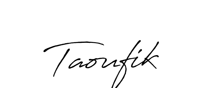 Also You can easily find your signature by using the search form. We will create Taoufik name handwritten signature images for you free of cost using Antro_Vectra_Bolder sign style. Taoufik signature style 7 images and pictures png