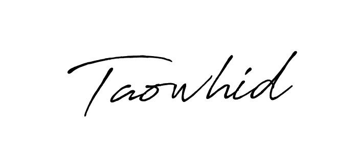 Design your own signature with our free online signature maker. With this signature software, you can create a handwritten (Antro_Vectra_Bolder) signature for name Taowhid. Taowhid signature style 7 images and pictures png