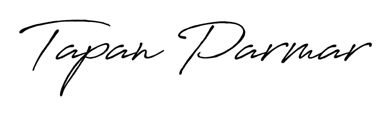 Transform the name Tapan Parmar into a signature masterpiece using Antro_Vectra_Bolder font. Ideal for photographers, artists, and creators looking for watermarks. Tapan Parmar signature style 7 images and pictures png