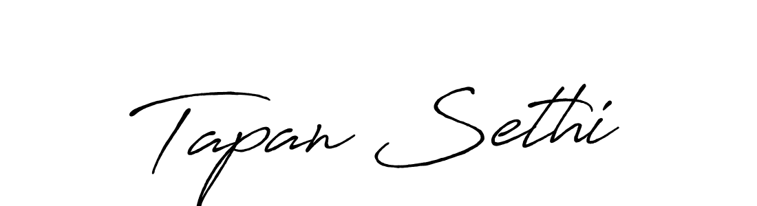 How to make Tapan Sethi name signature. Use Antro_Vectra_Bolder style for creating short signs online. This is the latest handwritten sign. Tapan Sethi signature style 7 images and pictures png