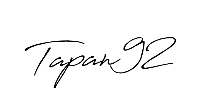 Similarly Antro_Vectra_Bolder is the best handwritten signature design. Signature creator online .You can use it as an online autograph creator for name Tapan92. Tapan92 signature style 7 images and pictures png