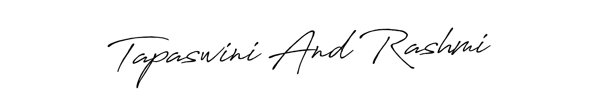 The best way (Antro_Vectra_Bolder) to make a short signature is to pick only two or three words in your name. The name Tapaswini And Rashmi include a total of six letters. For converting this name. Tapaswini And Rashmi signature style 7 images and pictures png