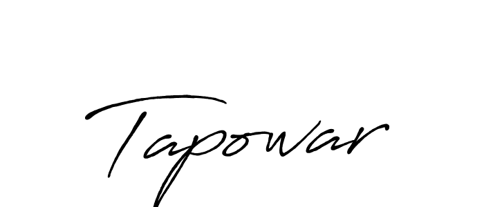 Use a signature maker to create a handwritten signature online. With this signature software, you can design (Antro_Vectra_Bolder) your own signature for name Tapowar. Tapowar signature style 7 images and pictures png