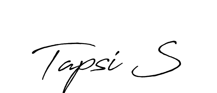 Use a signature maker to create a handwritten signature online. With this signature software, you can design (Antro_Vectra_Bolder) your own signature for name Tapsi S. Tapsi S signature style 7 images and pictures png