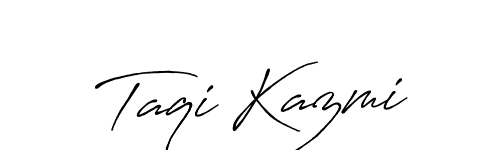 You should practise on your own different ways (Antro_Vectra_Bolder) to write your name (Taqi Kazmi) in signature. don't let someone else do it for you. Taqi Kazmi signature style 7 images and pictures png