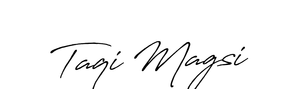 Also You can easily find your signature by using the search form. We will create Taqi Magsi name handwritten signature images for you free of cost using Antro_Vectra_Bolder sign style. Taqi Magsi signature style 7 images and pictures png