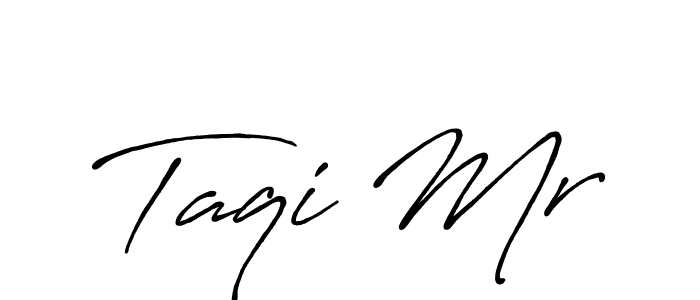 How to make Taqi Mr signature? Antro_Vectra_Bolder is a professional autograph style. Create handwritten signature for Taqi Mr name. Taqi Mr signature style 7 images and pictures png