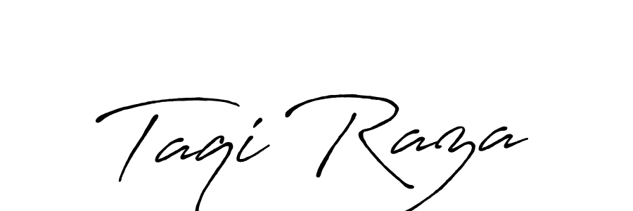 How to make Taqi Raza name signature. Use Antro_Vectra_Bolder style for creating short signs online. This is the latest handwritten sign. Taqi Raza signature style 7 images and pictures png